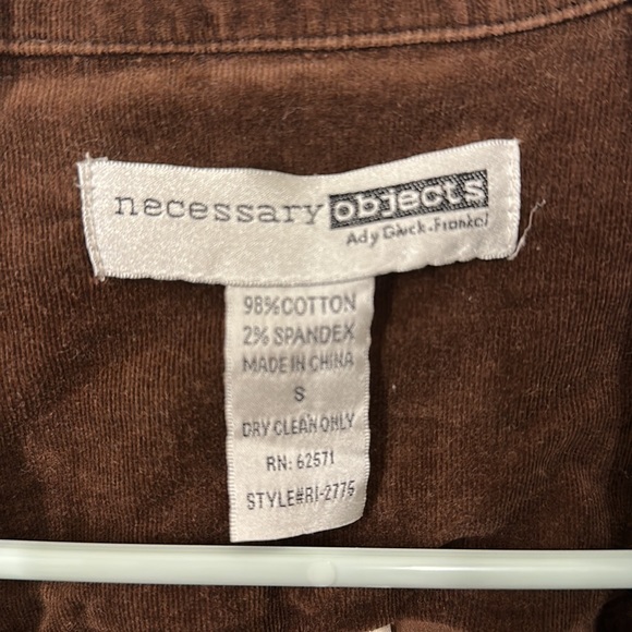 Necessary Objects Brown Corduroy Jacket - Picture 3 of 3